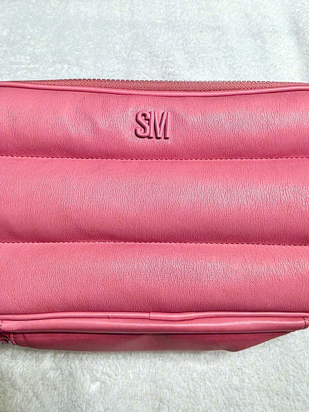 Steve Madden Pink Quilted Cosmetic Pouch